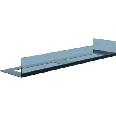90 cm glass Right sided corner bio fire glass 90 cm