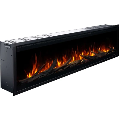 Aflamo Royal 3D 180 cm Electric Fireplace with realistic LED flame effect, glowing embers, and adjustable background lighting. M