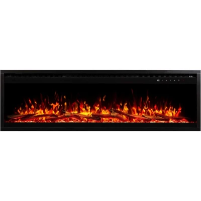 Aflamo Royal Pro 160 cm black wall-mounted electric fireplace with LED flames