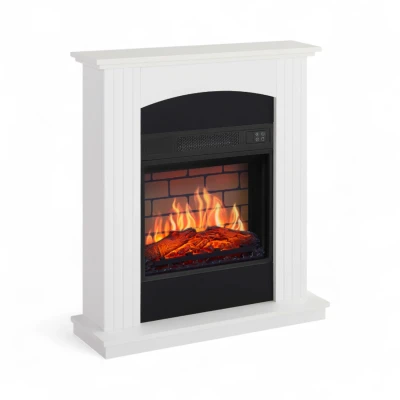 ArtiFlame Collins AF18B white mantel electric fireplace with brick-effect