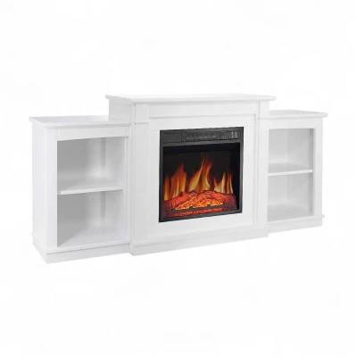 ArtiFlame Fashion white electric fireplace suite with shelves and AF18 insert