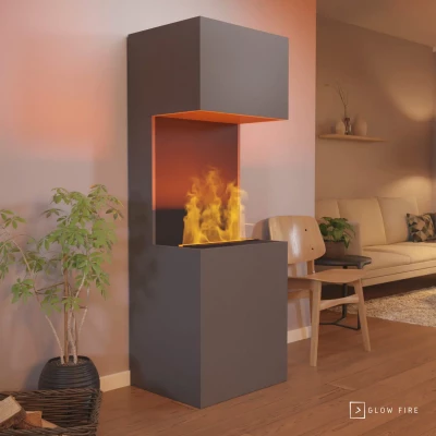 Glow Fire Beethoven Grey - OMC 600 | Freestanding Water Vapour Fireplace Glow Fire Beethoven Grey - OMC 600 | Freestanding Water Vapour Fireplace, 170 cm x 60 cm x 50 cm