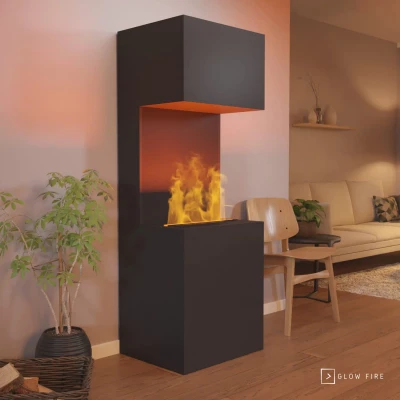 Glow Fire Beethoven Black - OMC 600 | Freestanding Water Vapour Fireplace Glow Fire Beethoven Black - OMC 600 | Freestanding Water Vapour Fireplace, 170 cm x 60 cm x 50 cm