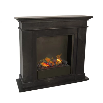 Kos Fossil Stone Xaralyn hybrid fireplace - black Xaralyn Kos Fossil Stone hybrid fireplace - black