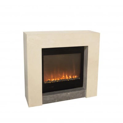 Electric fireplace Surround Xaralyn Milos Stone Milos Fossil Stone Surround Xaralyn electric fireplace