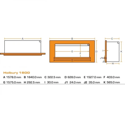 British Fires Holbury 1600 - Electric Fireplace Insert British Fires Holbury 1600 - Electric Fireplace Insert