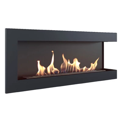 Corner bio fireplace of painted steel Corner bio fireplace of painted steel 120 cm