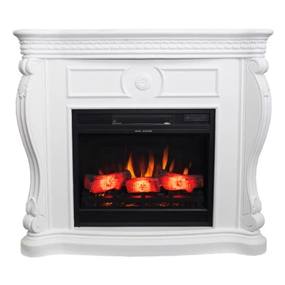 Lex Electric Fireplace with Campfire Flame Effect, Cherry, Adjustable Heat