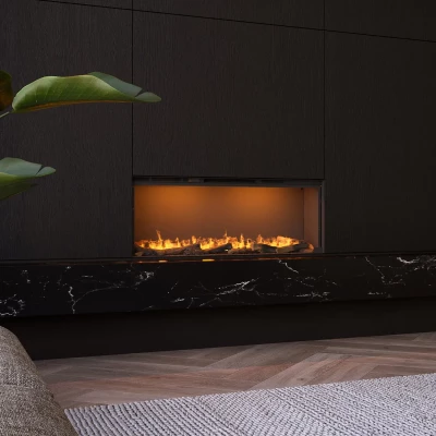 Faber e-SliM Linear 1200-450 I one-sided built-in water vapours fireplace