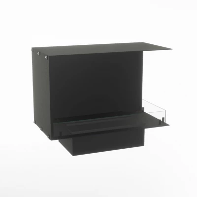 Foco Corner Right 800 hybrid fireplace for built-in installation