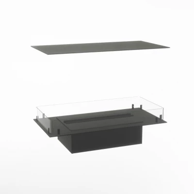 Foco Four 800 hybrid fireplace for built-in installation