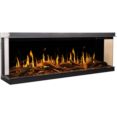 Aflamo Gold 152 cm black wall-mounted electric fireplace