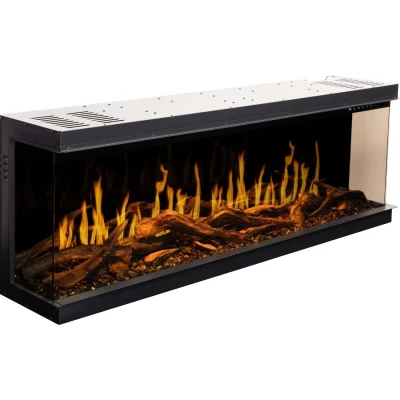 Aflamo Gold 193 cm black wall-mounted electric fireplace