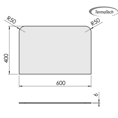 Termatech square glass floor plate – 40 x 60 cm – Buy online here Square floor plate in glass - 40 x 60 cm
