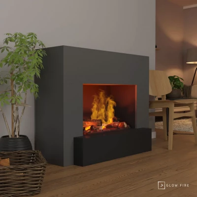 Glow Fire Hauptmann Grey - OMC 600 | Freestanding Water Vapour Fireplace Glow Fire Hauptmann Grey - OMC 600 | Freestanding Water Vapour Fireplace, 90 cm x 110 cm x 45 cm