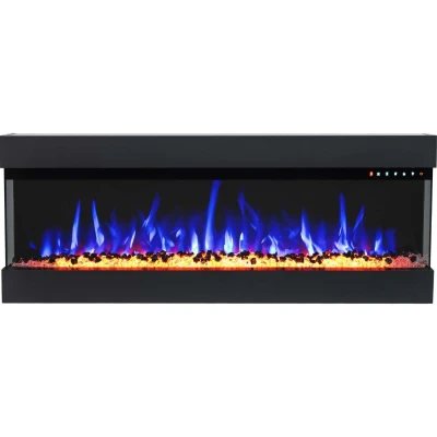 Aflamo Imperial 127 cm wall-mounted 3-sided electric fireplace with black steel frame