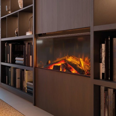 La Nordica Lumen 870 electric fireplace with elegant Italian design and realistic flame effect