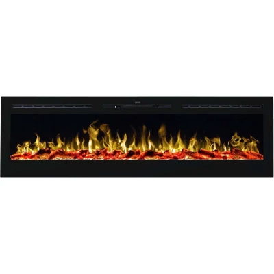 Aflamo Majestic 183 cm black glass electric fireplace