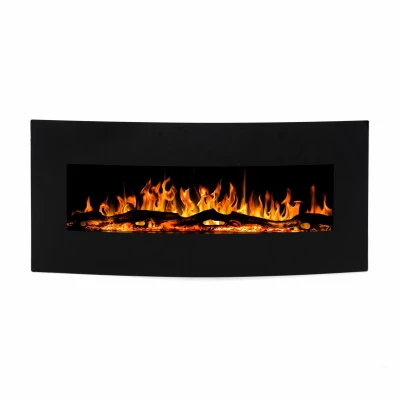 Middlesexs Black Curved Electric Fireplace for Wall Middlesexs Black Curved Electric Fireplace for Wall