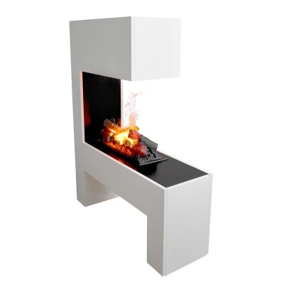 Mozart hybrid fireplace in white White Mozart hybrid fireplace