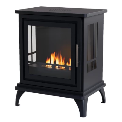 ScandiFlames Nashville in Black ScandiFlames Nashville - Freestanding bioethanol fireplace in wood burning stove design and black finish