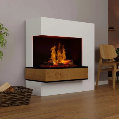 Glow Fire Planck Tall Left-Sided - OMC 600 | Freestanding Water Vapour Fireplace Glow Fire Planck Tall Left-Sided - OMC 600 | Freestanding Water Vapour Fireplace, 110 cm x 109 cm x 53 cm
