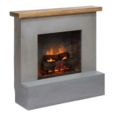 Rolf Gray Electric Fireplace | Tagu | Buy here Rolf - Concrete Grey