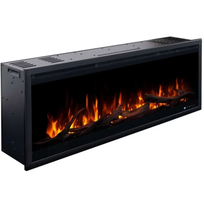 Aflamo Royal 3D 140 cm electric fireplace with 3D flames and background lighting Aflamo Royal 3D 140 cm built-in electric fireplace with 3D flame and glowing embers