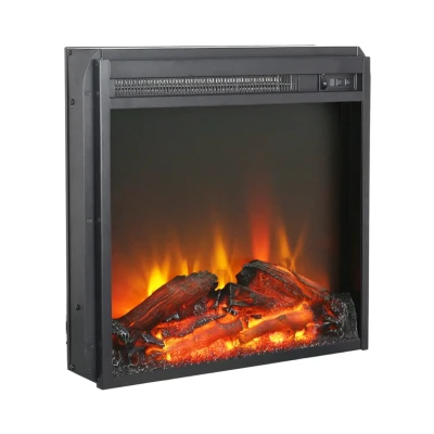 Eldur 18 inch black electric fireplace insert with LED flame effect and heater from ScandiFlames Electric