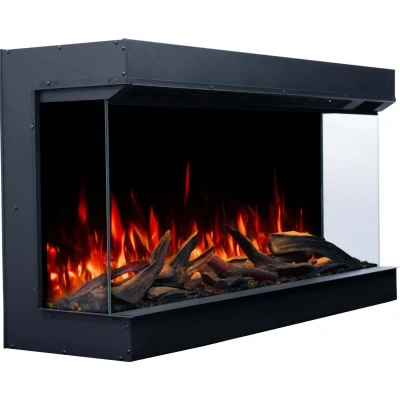 Aflamo Superb 3D 120 cm black 3-sided inset electric fireplace