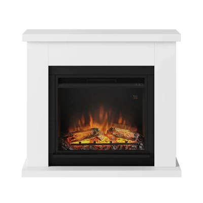 TAGU Frode Electric Fireplace – White Freestanding Design, PowerFlame 1 or 2 Insert