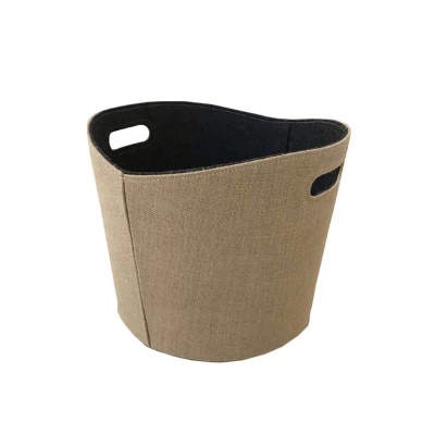 Brown firewood basket made of jute felt – Buy now! Firewood basket Jute