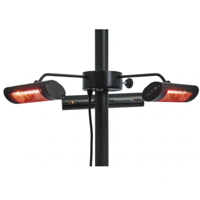 3-piece eco-friendly patio heater in black with 3x0.67 kW Patio Heater Heat1 Eco High-line 3X670W