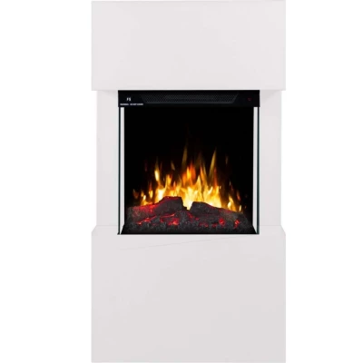 Texel Electric Fireplace | White Freestanding | Realistic LED Flame & Heating Control
