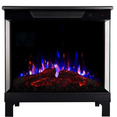Aflamo Tower + Stand 71 cm black 3-sided freestanding electric fireplace