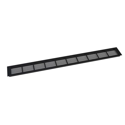 Black Ventilation Grille - 100x11 cm - Ventilation Area 420 cm² Black Ventilation Grille - 100x11 cm with a Ventilation Area of 420 cm²