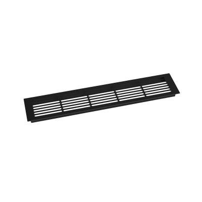 Ventilation Grille Black 50x10 cm - Ventilation Area 214 cm² Ventilation Grille Black - 50x10 cm with a ventilation area of 214 cm²