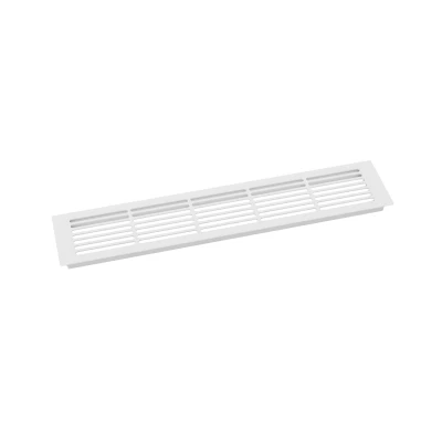White ventilation grille - 50x10 cm - Ventilation area 214 cm² White ventilation grille - 50x10 cm with a ventilation area of 214 cm²