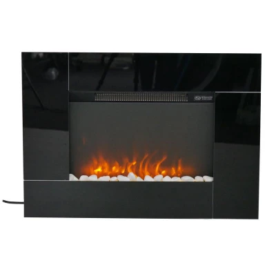 Wall mounted fireplace in black - cheap Wall mounted fireplace in black - cheap