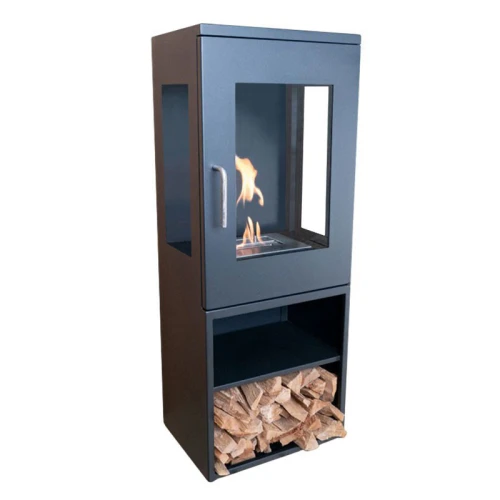 Cheyenne freestanding bioethanol fireplace in wood-burner stove style Cheyenne freestanding bioethanol fireplace in wood-burner stove style