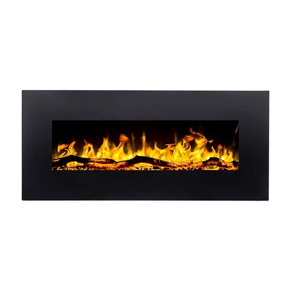 Aflamo Albion Electric Fireplace – LED Flame Effect, Wall-Mounted or Built-In, 90 cm, 110 cm, 128 cm, Black Finish