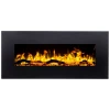 Aflamo Albion Electric Fireplace – LED Flame Effect, Wall-Mounted or Built-In, 90 cm, 110 cm, 128 cm, Black Finish