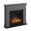 TAGU Larsen Electric Fireplace – Grey Freestanding Heater, PowerFlame 1 or 2 Insert