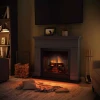 TAGU Larsen Electric Fireplace – Grey Freestanding Heater, PowerFlame 1 or 2 Insert