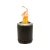 Medium matte black Volcano tabletop fire pit with clean stainless steel design