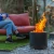 Large matte black Volcano fire pit – stainless steel outdoor model
