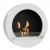 White Round Bio Ethanol Fireplace for Wall Mounting