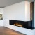 Right-facing Planika corner fireplace
