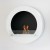 White Round Bio Ethanol Fireplace for Wall Mounting
