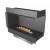 Right-facing Planika corner fireplace